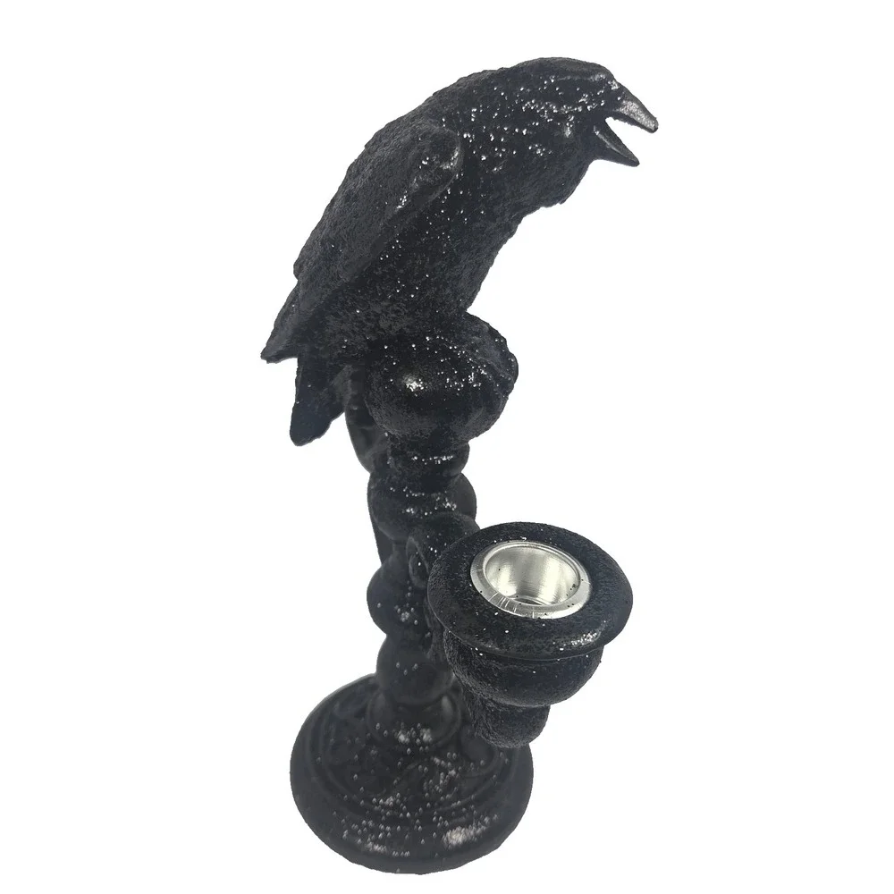 Well Dressed Home Raven Candelabra Black Glitter Halloween Gothic Decor New